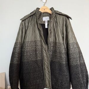 ICB New York women’s Quilted khaki hooded Oversized winter coat/jacket